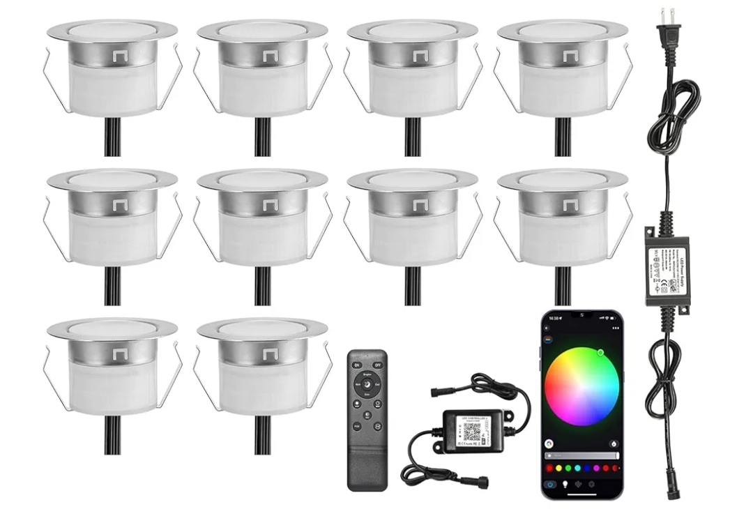 Modern smart lighting control system with smartphone app and LED fixtures