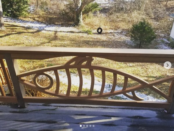 Custom Wood Rail with Fish Motif